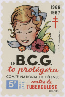 Timbre antituberculeux 1966-1967 "Le BCG te protégera contre la tuberculose"