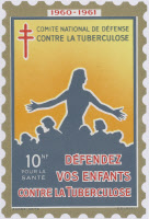 Timbre antituberculeux 1960-1961 "Défendez vos enfants contre la Tuberculose"
