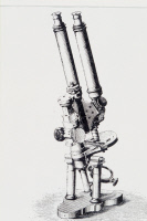 Microscope à deux corps, gravure 1862