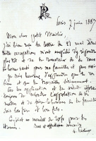 Lettre de Louis Pasteur à Joseph Meister datée du 7 juin 1887