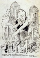 Caricature : Louis Pasteur refuse la décoration de l'Ordre du mérite de Prusse