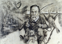 Caricature, Pasteur et la rage