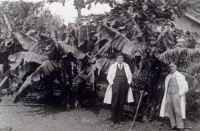 Constant Mathis dans les jardins de l'Institut Pasteur de Dakar au Sénégal vers 1925.