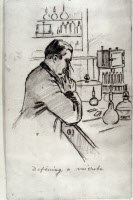 Adrien Loir (1862-1941) au microscope dans son laboratoire v. 1900