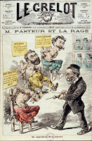 Caricature de Pasteur vaccinant Emile Zola