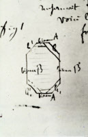 Schéma d'un cristal etudié et dessiné par Louis Pasteur