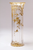 Vase en cristal à décor doré