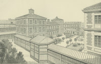 Dessin d'architecte de l'Hôpital Pasteur en 1901