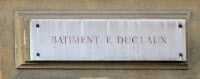 Plaque du Bâtiment Duclaux.