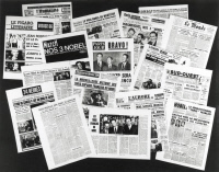 Revue de presse des 14 et 15 octobre 1965 suite à l'annonce du Prix Nobel attribué à jacques Monod, François Jacob et André Lwoff.