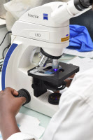 Laboratoire de biochimie au Centre Pasteur du Cameroun.