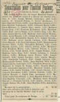 Souscription pour l'Institut Pasteur - Journal de Colmar, 24 avril 1886.
