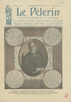 Louis Pasteur, portrait avec microbes
