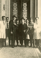 Charles Nicolle, Carlos Chagas et Charles Anderson à l'Institut Oswaldo Cruz au Brésil en 1925.