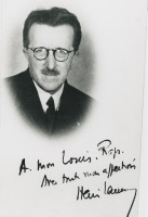 Portrait d'Henri Laugier (1888-1973) dédicacé à Louis Rapkine