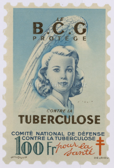Timbre antituberculeux 1948 "Le BCG protège contre la tuberculose"