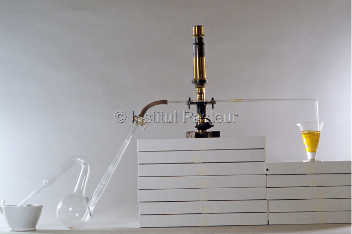 Dispositif conçu par Louis Pasteur pour observer les "infusoires"