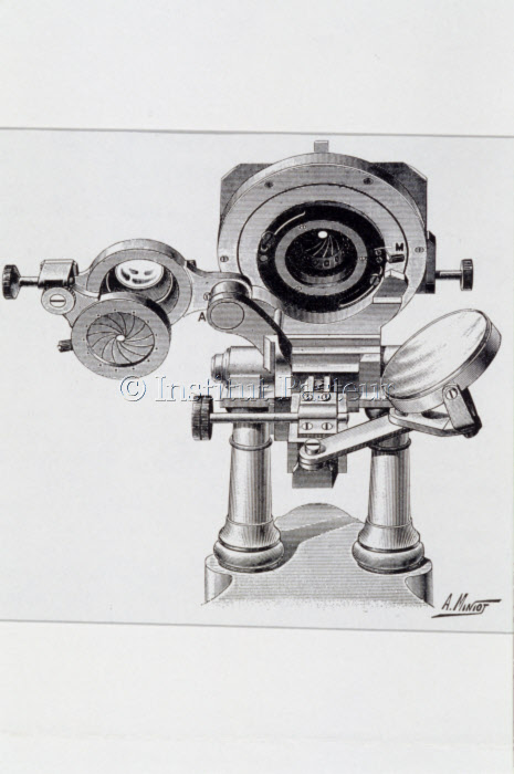 Eclairage d'un microscope nachet, 1898