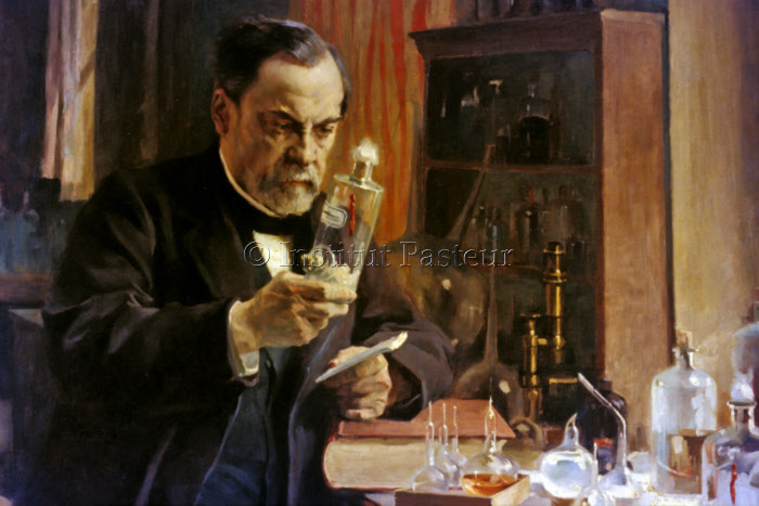 Louis Pasteur dans son laboratoire de l'Ecole normale supérieure. Huile sur toile par Albert Edelfelt en 1885.