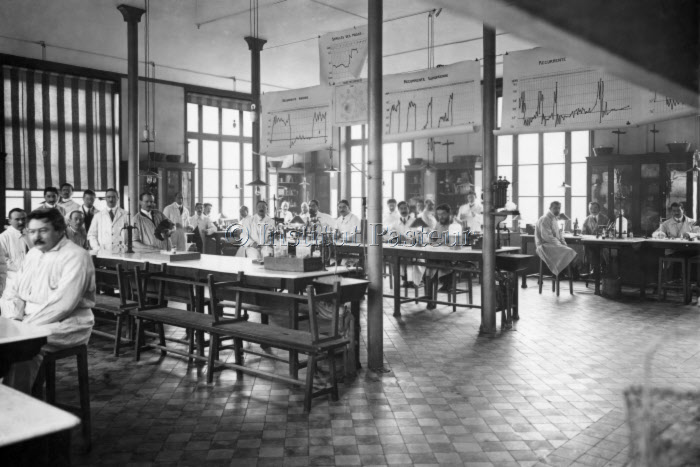 Institut Pasteur, salle de cours, 1910