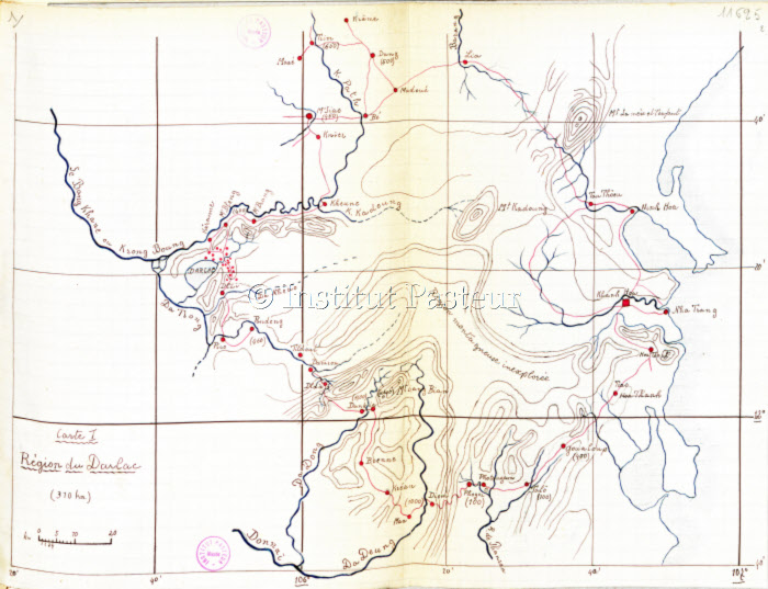 3ème expédition d'Alexandre Yersin - Carte I - Région du Darlac