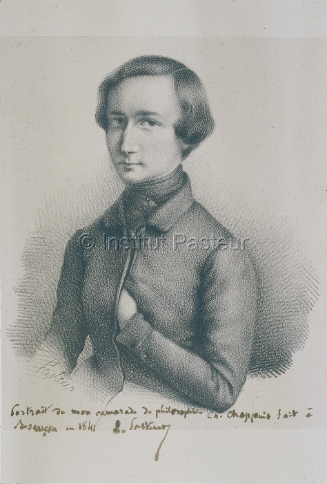 Charles Chappuis, ami de Pasteur. Portrait lithographique par Louis Pasteur.
