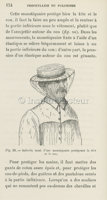 Page extraite de "Prophylaxie du paludisme" par le Dr. A. Laveran.