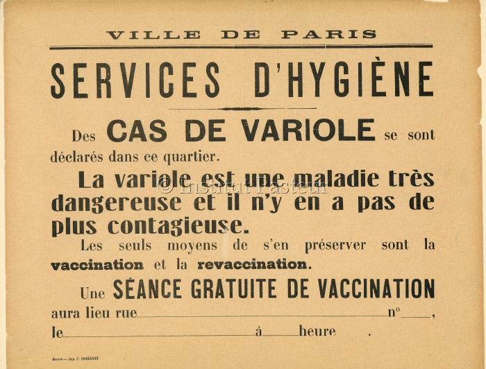 Affiche vaccination antivariolique