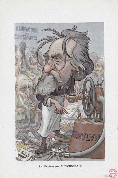 Caricature d'Elie Metchnikoff par Moloch, 1908